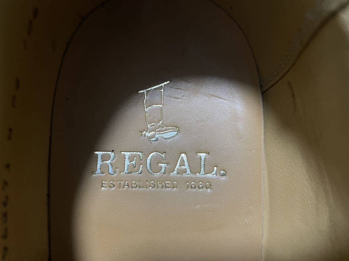 美品 REGAL リーガル 1 06267J N 04 106 24.5cm レザーシューズ ビジネスシューズ 革靴 本革 Uチップ メンズ チェリー 外羽根式 _画像8