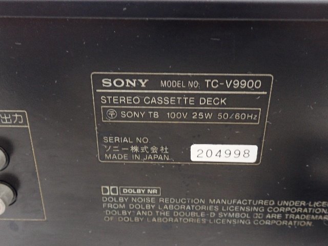 SONY ソニー カセットデッキ TC-V9900 ∽ 6C2EA-4_画像5