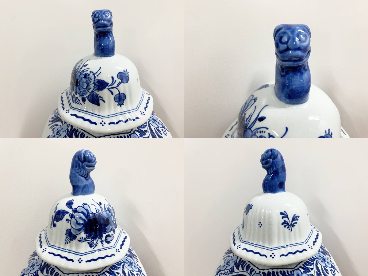 コーニンクレッカ 西洋陶磁 オランダ ロイヤルデルフト ブルーフラワー フラワーベース 花瓶 壷 飾り壺 陶器 オブジェ インテリアの画像2