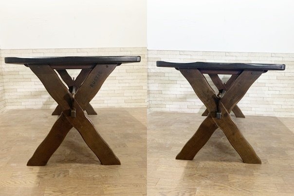 Karimoku カリモク RUSTIC ルスティック ダイニングテーブル カントリー ダークブラウン 木製 食卓机 幅120cm 机_画像4