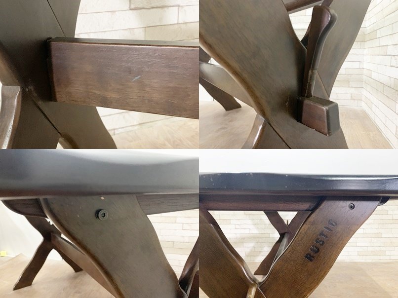 Karimoku カリモク RUSTIC ルスティック ダイニングテーブル カントリー ダークブラウン 木製 食卓机 幅120cm 机_画像8