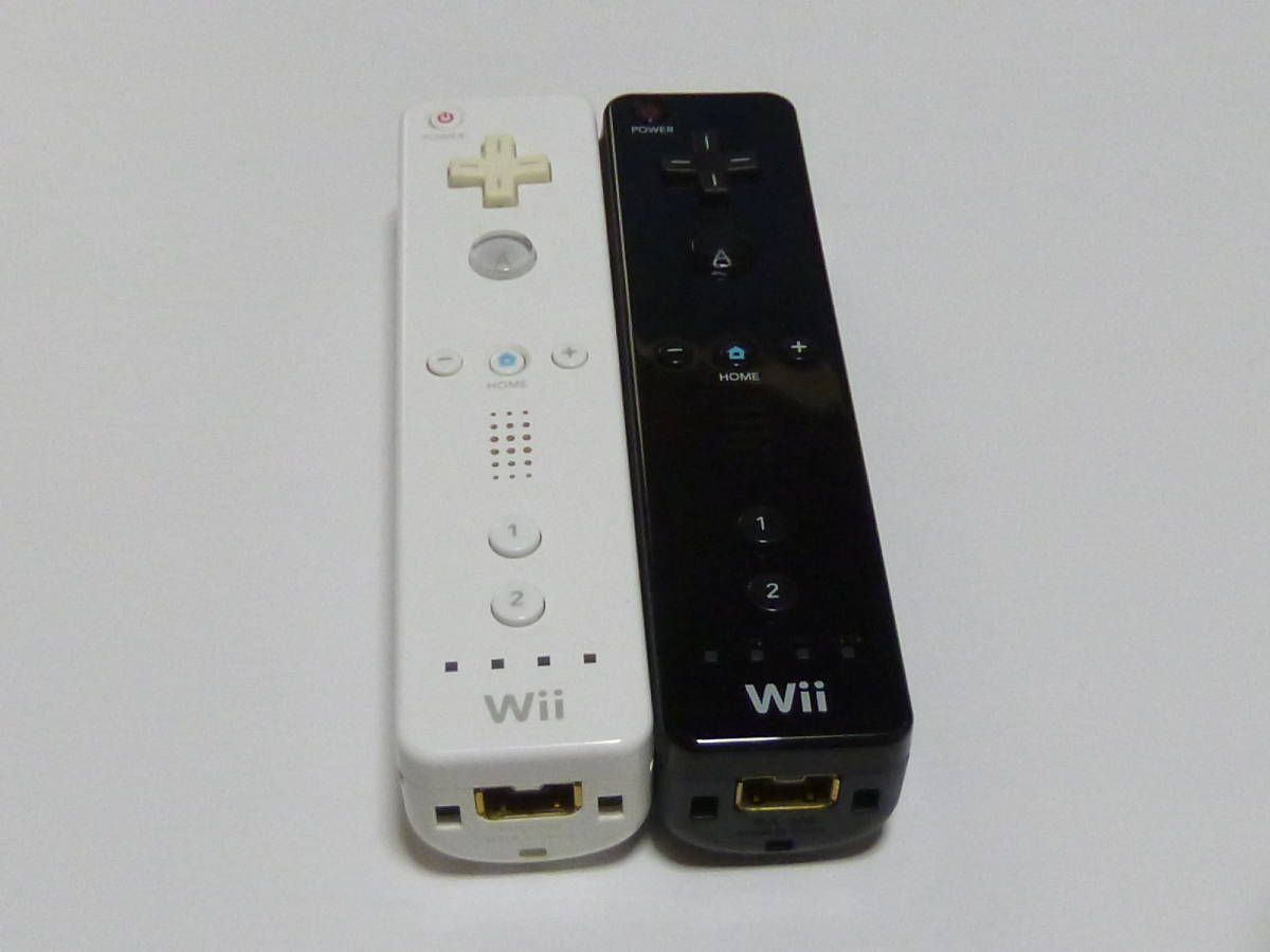 R045【送料無料 即日発送 動作確認済】Wii リモコン2個セット 任天堂 純正 RVL-003 黒　クロ　シロ　白　ホワイト　 コントローラー_画像1
