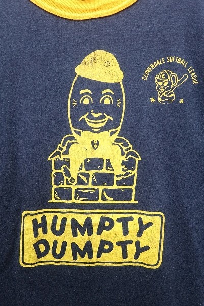 2-6026A/TIGER BRAND HUMPTY DUMPTY 半袖リンガーTシャツ カナダ製ビンテージ 送料200円 _画像5