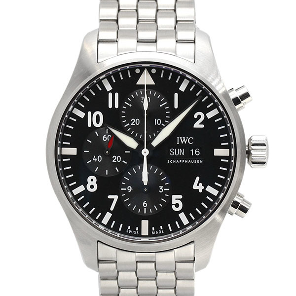 インターナショナルウォッチカンパニー IWC パイロットウォッチ クロノグラフ IW377710 ブラック文字盤 メンズ腕時計 自動巻き 43mm