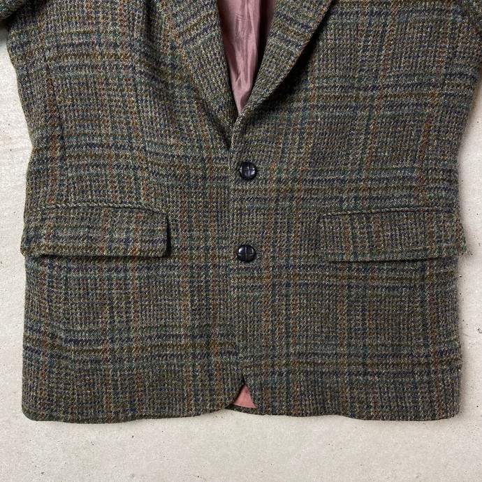 90年代 HARRIS TWEED ハリスツイード ウールテーラードジャケット メンズM相当_画像3