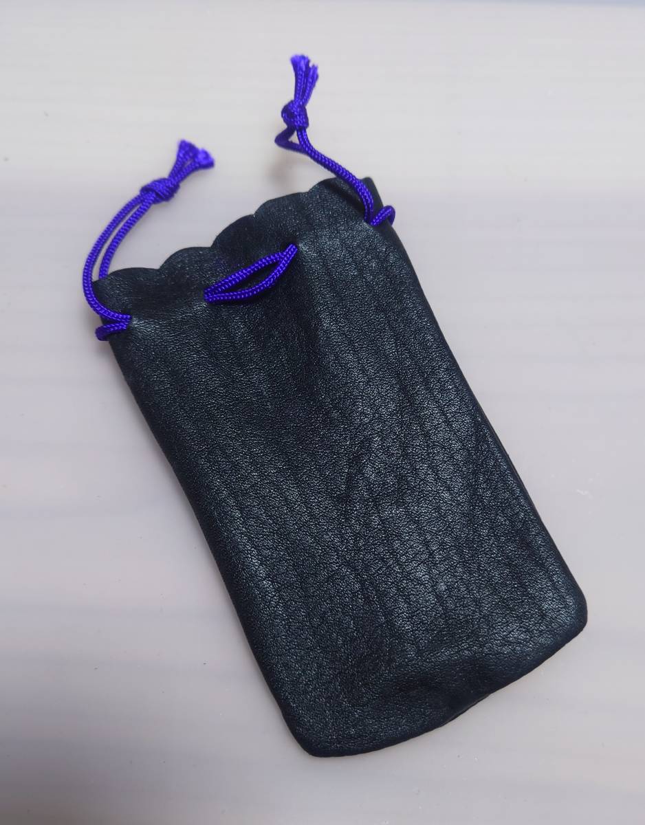 印鑑 ケース 革袋 （黒）長さ:約10.5cm×幅:6cm_画像1