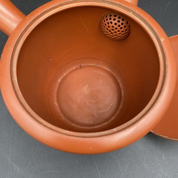 G1102 常滑焼 朱泥 竹彫り 急須 湯冷 湯呑み 煎茶道具 茶器揃 茶器セット 陶器 茶器_画像5