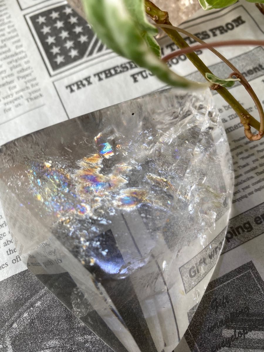 【期間限定セール】水晶　フリーフォーム　メタリック虹