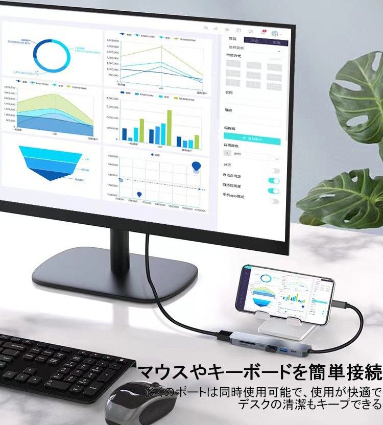 USB Type C ハブ 3.1プロトコル対応 PD充電(100w) SD microSDカードリーダー 4K HDMI