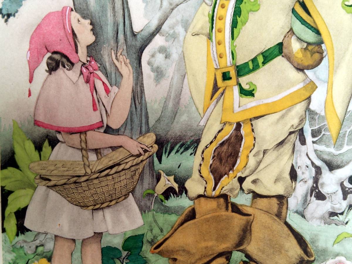 1946年 銅版画 ウンベルト・ブルネレスキ◆シャルル・ペローの童話集F ◆赤ずきん 眠れる森の美女 長靴を履いた猫 アンティーク フランス _画像4