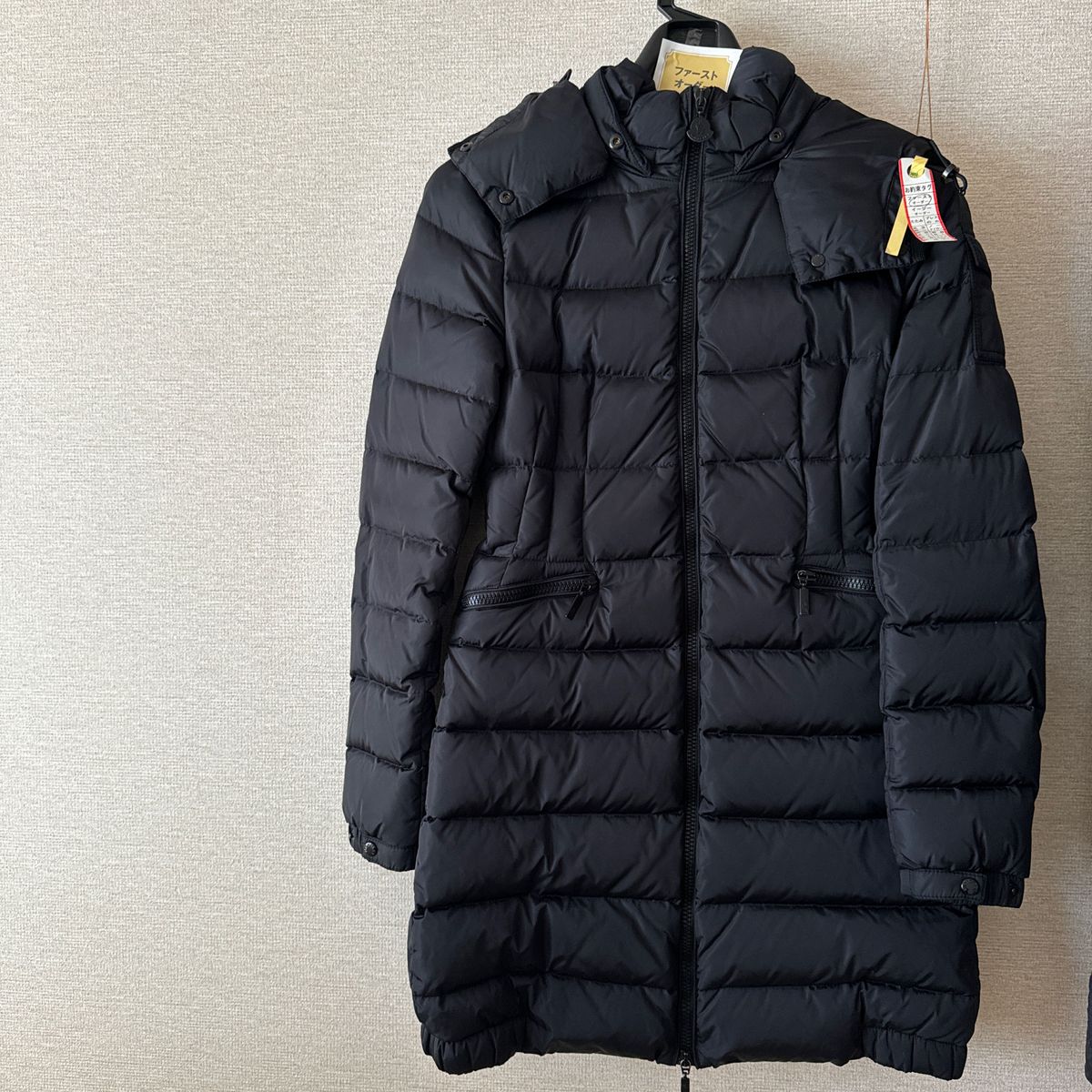 即購入OK 美品 モンクレール MONCLER 0 ロング ダウンコート ネイビー フラメッテ シャーパル