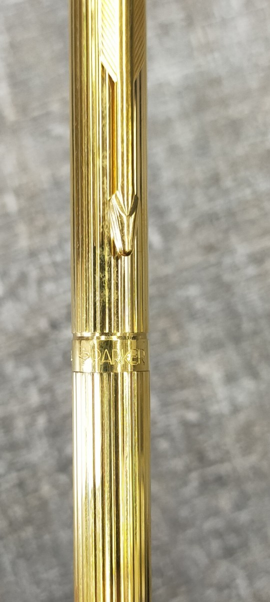 す811 PARKER 万年筆 ボールペン シャーペン ペン先 14K ブラック× ゴールド シルバー 格子柄 ケース付 セット パーカー 6本 まとめ 売りの画像4