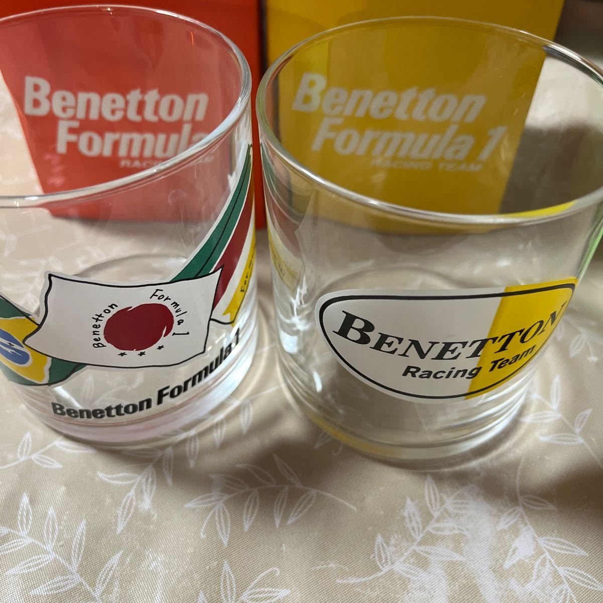 benetton formula 1 グラス2個 新品_画像1