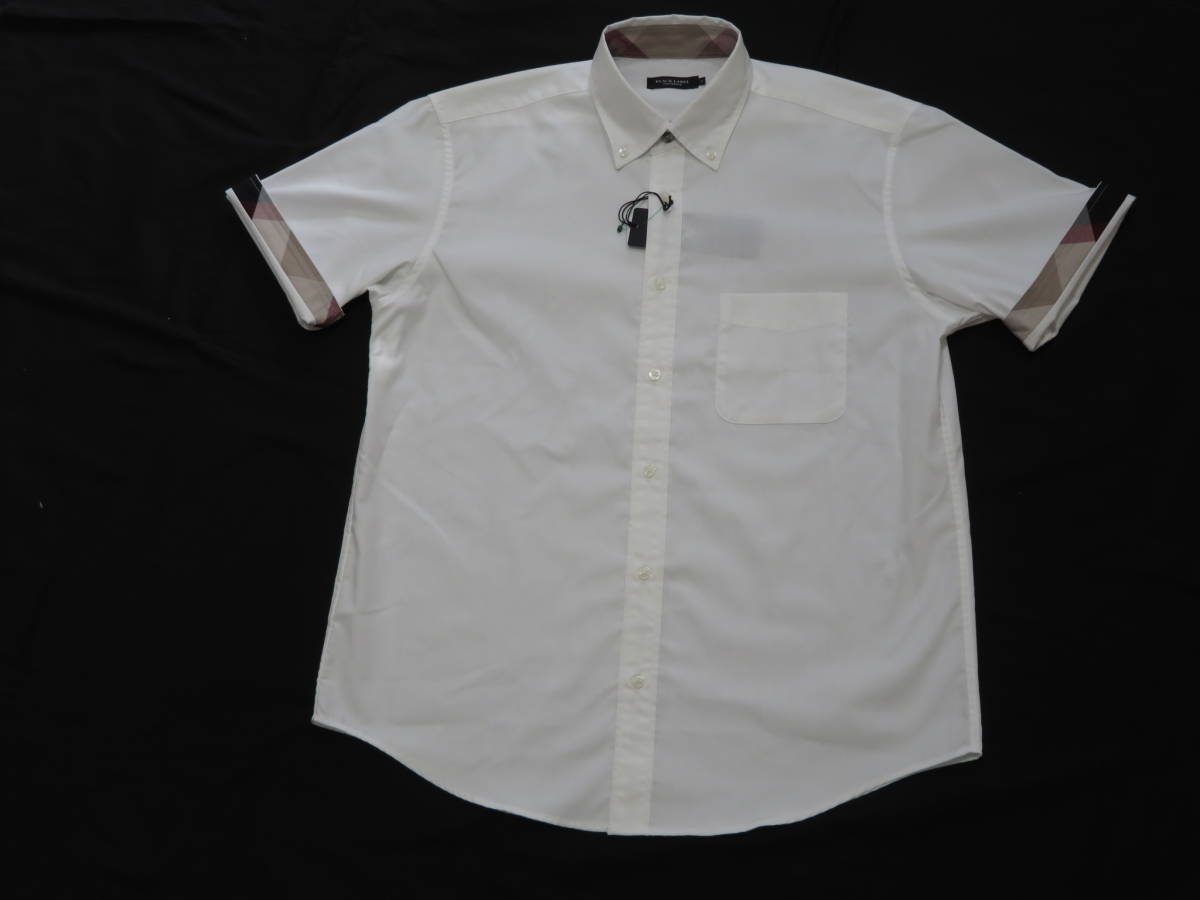 ブラックレーベル クレストブリッジ 白の半袖ボタンダウンシャツ Mサイズ