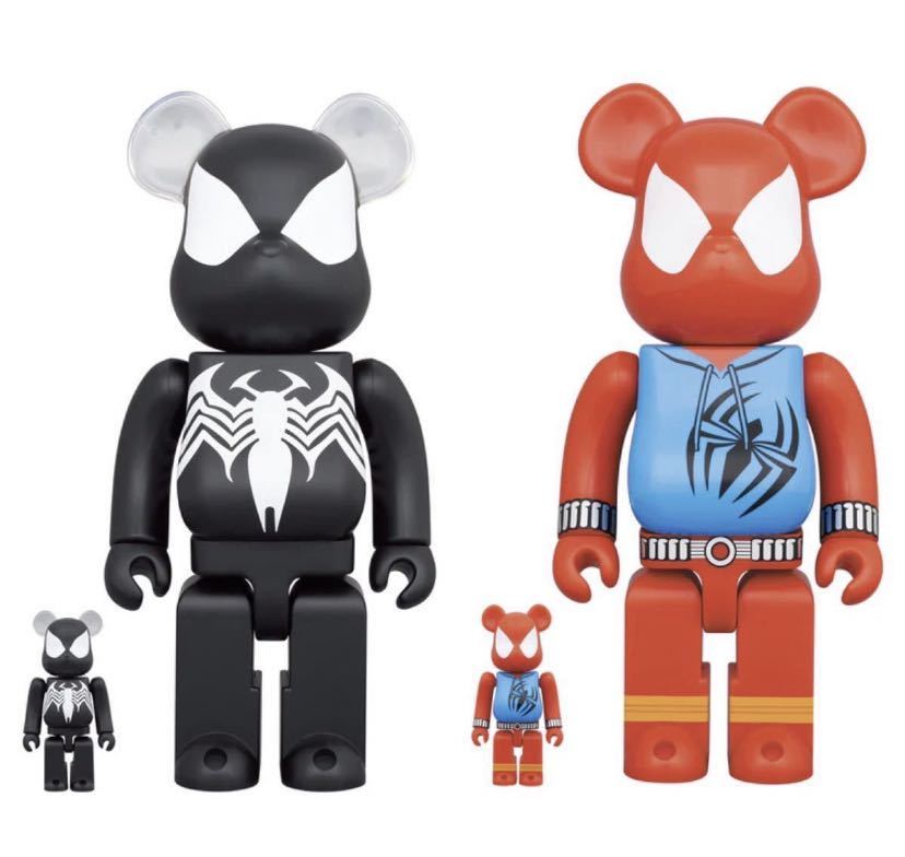 2種セット 新品未開封 BE@RBRICK SPIDER-MAN BLACK COSTUME 100