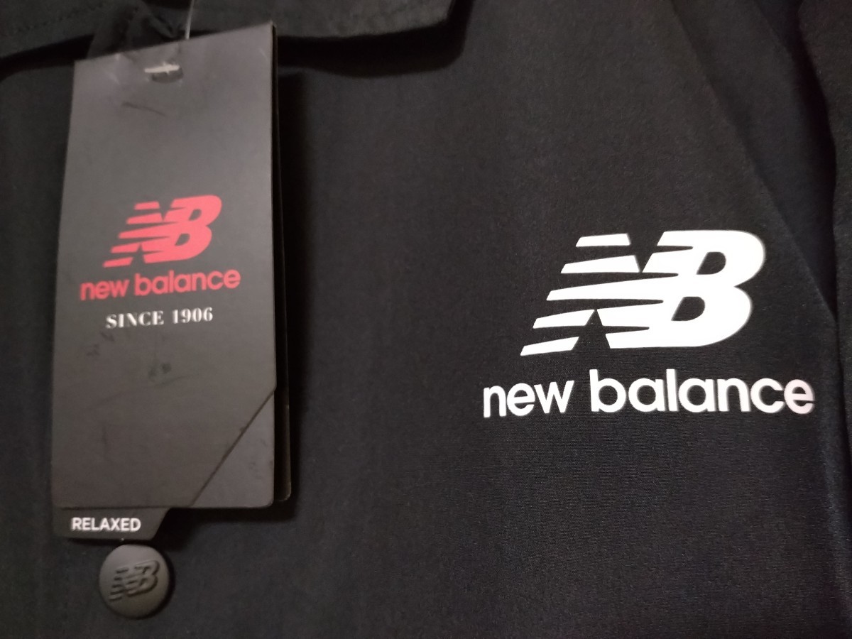 New Balance　新品　未使用　コーチジャケット　ナイロン　デカロゴ　ブラック　黒　L メンズ　ニューバランス　ウィンドブレーカ　_画像4