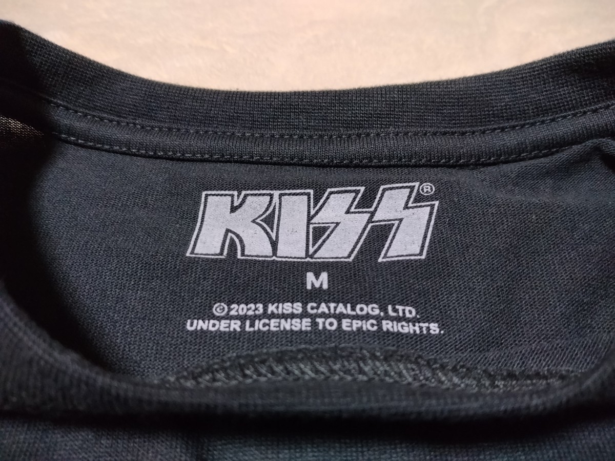 KISS USA アメリカ 新品 未使用 ロックT バンT 長袖 シャツ カットソー ブラック 黒 ロンT メンズ M ロックバンド キス 丸首の画像6