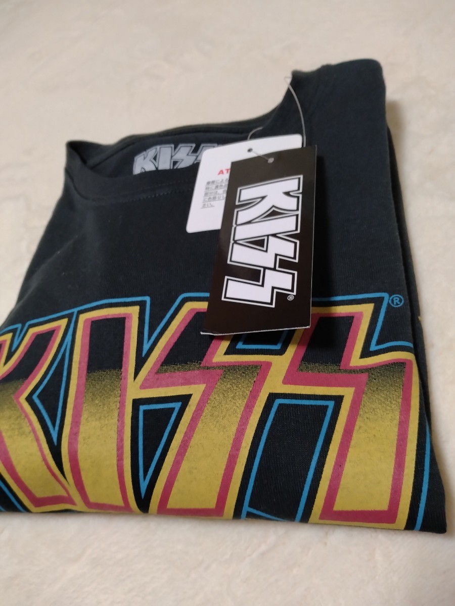 KISS USA アメリカ 新品 未使用 ロックT バンT 長袖 シャツ カットソー ブラック 黒 ロンT メンズ M ロックバンド キス 丸首の画像8