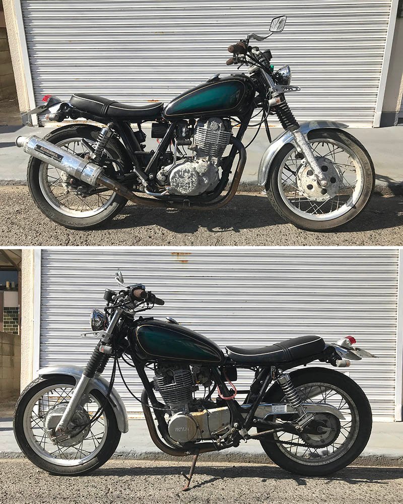 SR400 1JR 純正ショート加工 メッキリアフェンダー f07-10s14_解体前の画像です