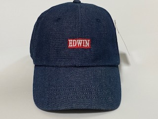 EDWIN エドウイン ADJUSTABLE マジックテープ Cap キャップ 帽子 ネイビー デニム 展示未使用品_画像1