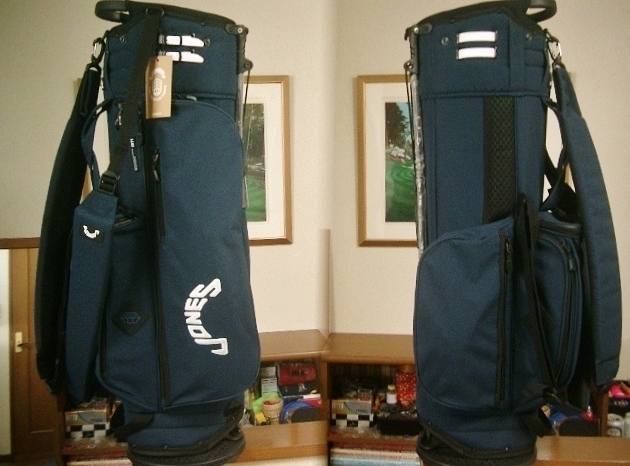 ☆未使用　ＪＯＮＥＳ　ＧＯＬＦ　ジョーンズ　ゴルフ　リサイクル素材使用　ネイビー紺白　スタンドバッグ