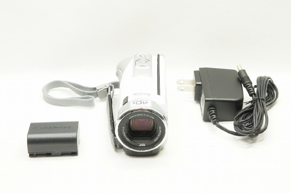 【適格請求書発行】良品 JVC ケンウッド GZ-E600 デジタルビデオカメラ ホワイト【アルプスカメラ】231102d
