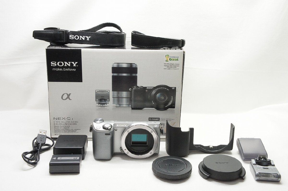 【適格請求書発行】美品 SONY ソニー NEX-5T ボディ ミラーレス一眼カメラ シルバー 元箱付【アルプスカメラ】231026e_画像1