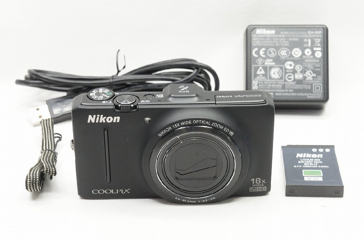 【適格請求書発行】訳あり品 Nikon ニコン COOLPIX S9300 コンパクトデジタルカメラ ブラック【アルプスカメラ】231015j_画像1