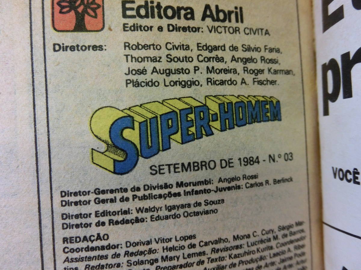  Superman SUPER-MAN 1984 year Brazil version rare comics 3 pcs. set American Comics Vintage Vintage Portuguese manga manga 