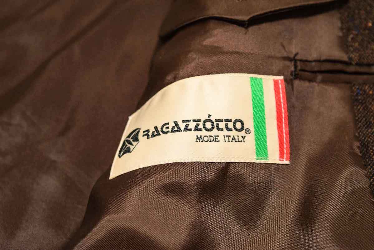 イタリア製 RAGAZZOTTO ラガゾット 2釦 ウール ホームスパン ソフトツイード テーラード ブレザー ジャケット 2XL 冬 (H00111505)_画像3