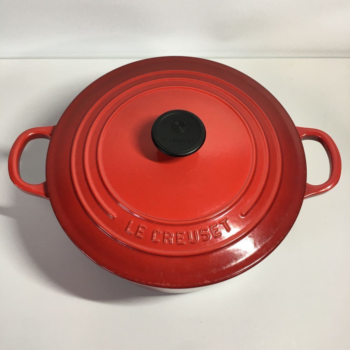 ●ル・クルーゼ(Le Creuset) 鋳物 ホーロー 鍋 ココット・ロンド 22 cm チェリーレッド ガス IH オーブン 対応●_画像2