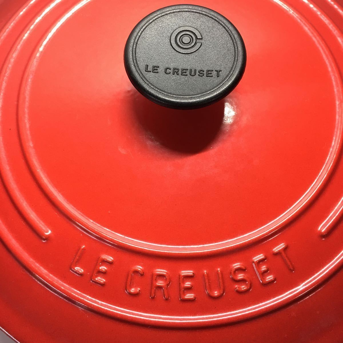 ●ル・クルーゼ(Le Creuset) 鋳物 ホーロー 鍋 ココット・ロンド 22 cm チェリーレッド ガス IH オーブン 対応●_画像1