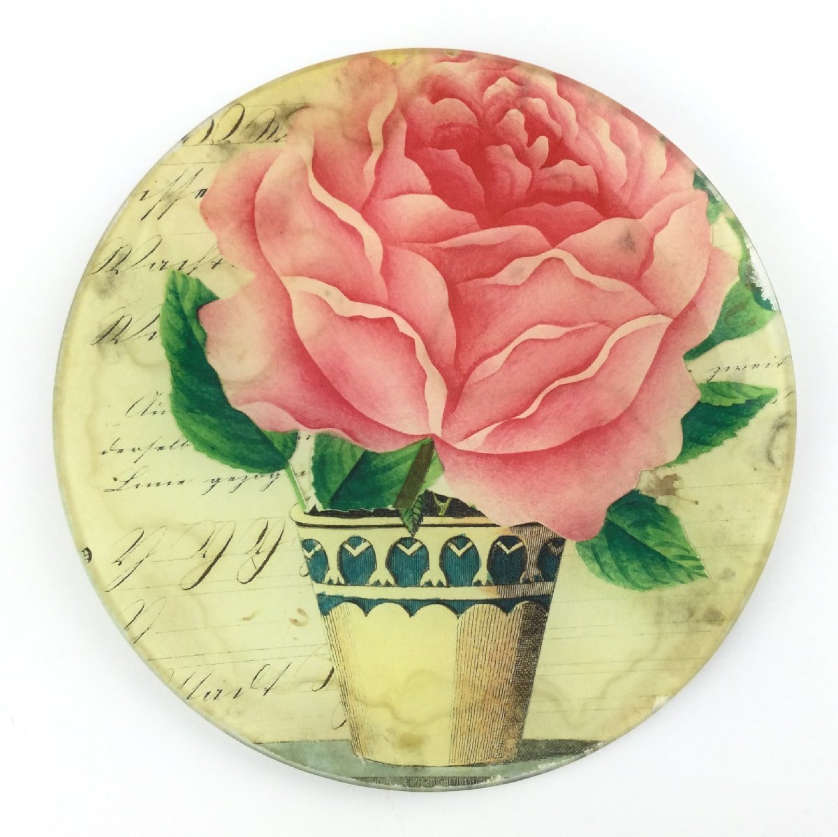 JOHN DERIAN　ジョンデリアン　デコパージュプレート　バラ　薔薇　飾り　食器　お皿　皿　インテリア　キッチン　t653-C_画像1