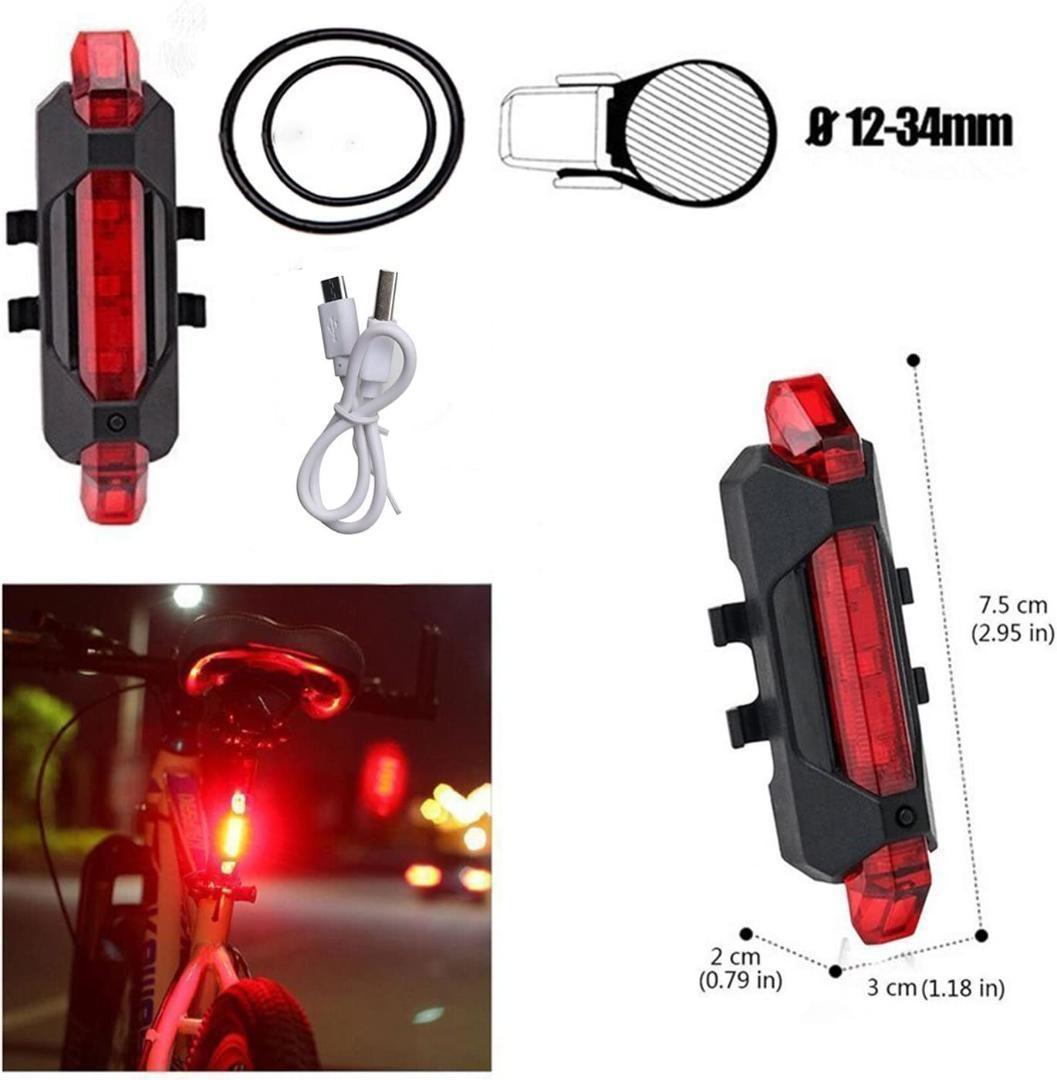 自転車用 USB 充電式 LED テールライト テール ランプ リアライト M7_画像1