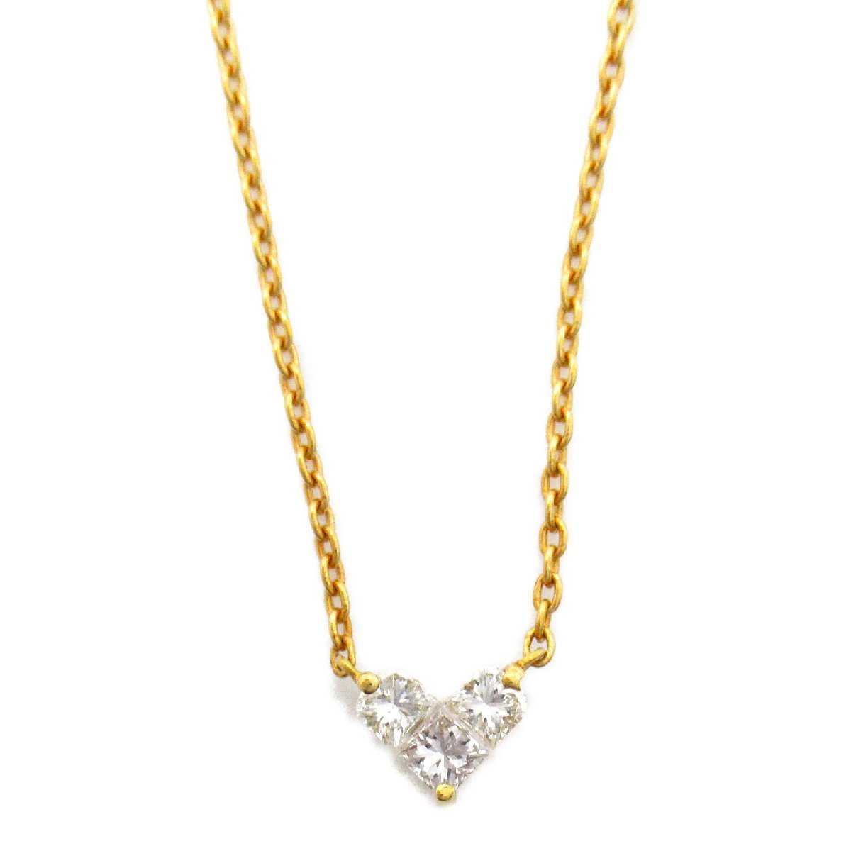 STAR JEWELRY スタージュエリー ネックレス ミステリアスハート ダイヤ ネックレス クリア系 K18（イエローゴールド） 中古 レディース_画像2