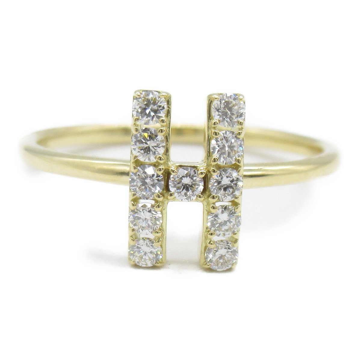 AHKAH Ahkah ring * ring pull mi etoile initial ring clear series K18( yellow gold ) diamond used lady's 