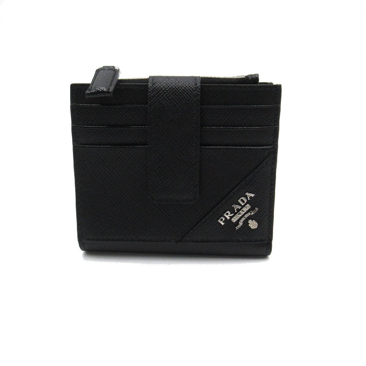 PRADA プラダ 二つ折り財布 カードケース ブラック系 サフィアーノレザー ユニセックス