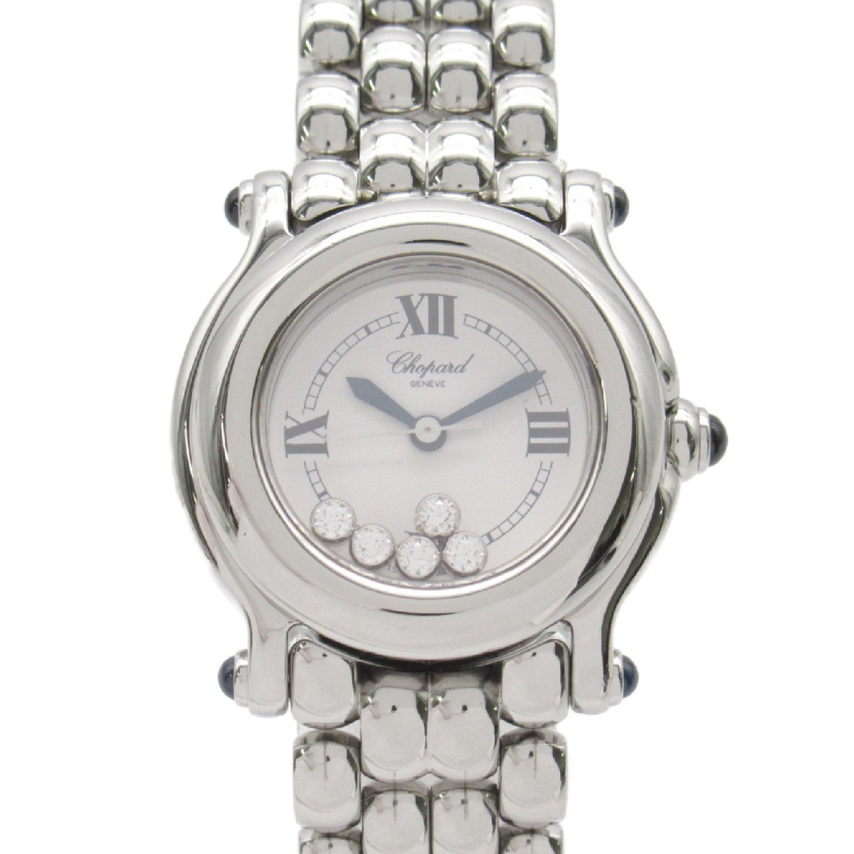 Chopard ショパール 腕時計 ハッピースポーツ 腕時計 ウォッチ ホワイト系 ステンレススチール ダイヤモンド 中古 レディース