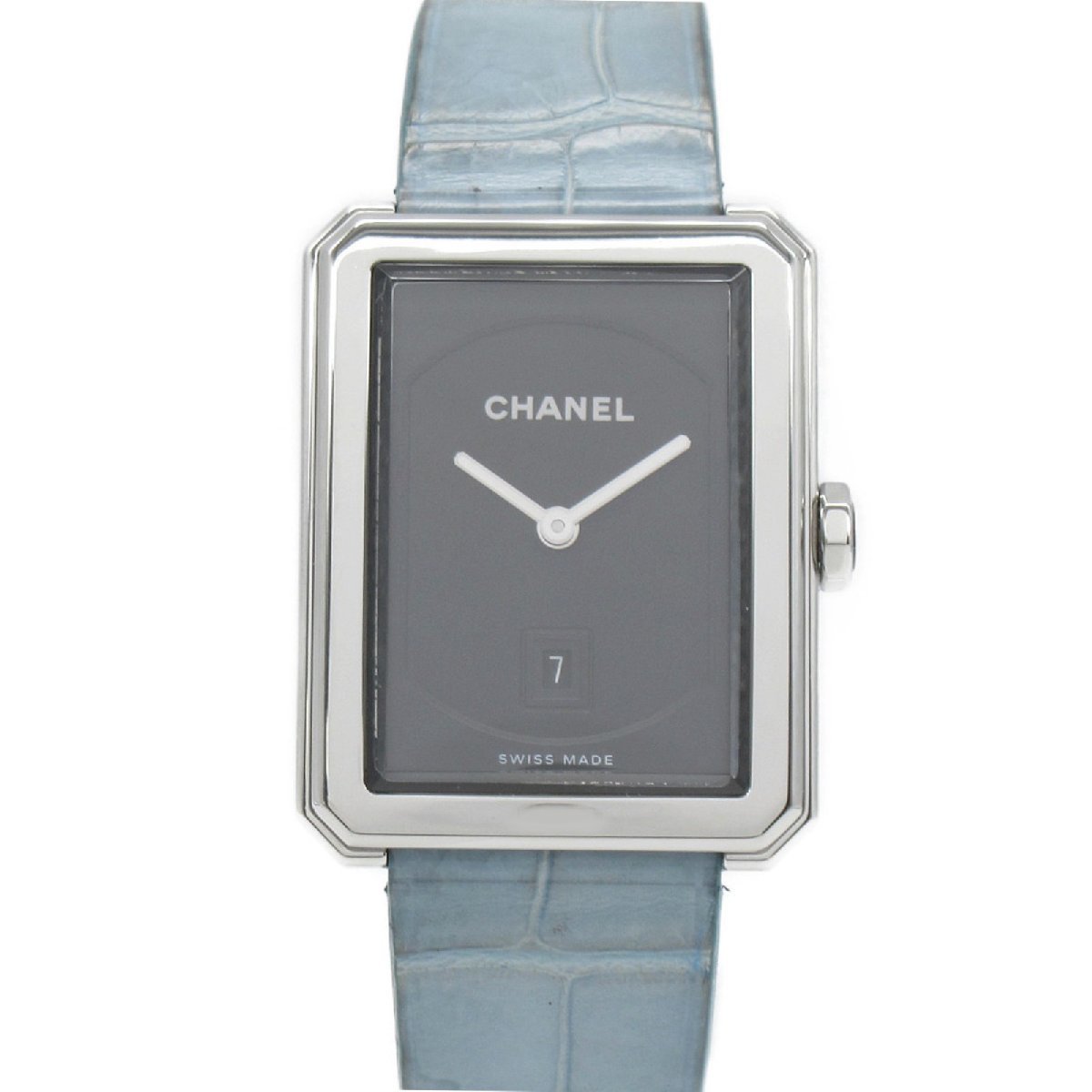 CHANEL シャネル 腕時計 ボーイフレンド 腕時計 ウォッチ ブラック系 ステンレススチール クロコレザーベルト 中古 レディース