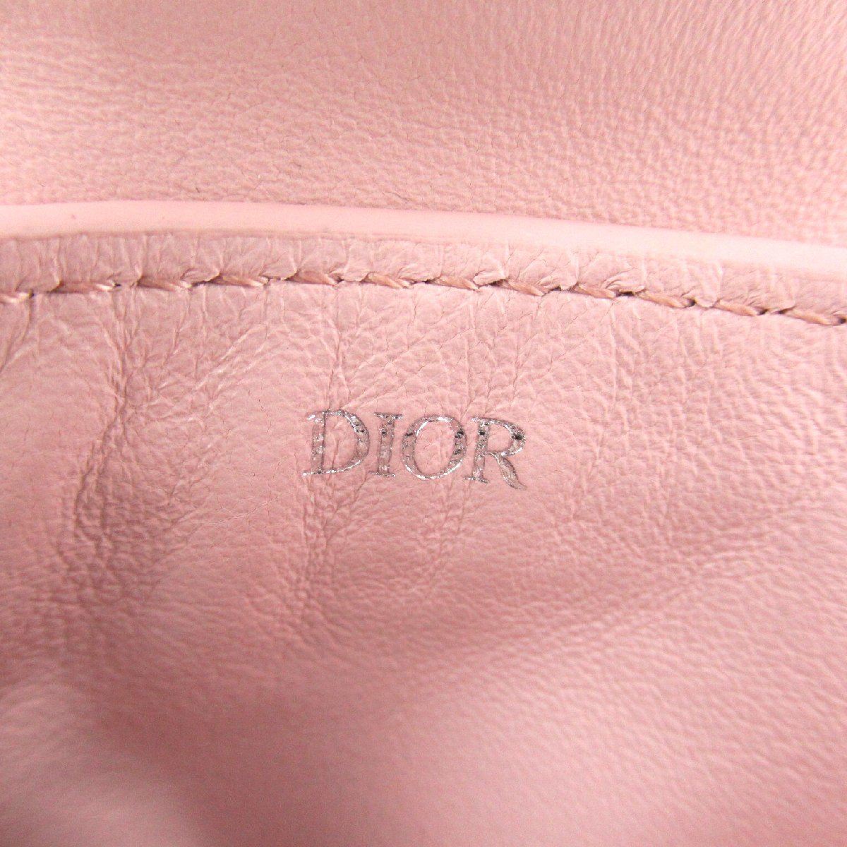 Dior ディオール ポーチ サドル型 ポーチ ピンク系 レザー 中古 レディース_画像6