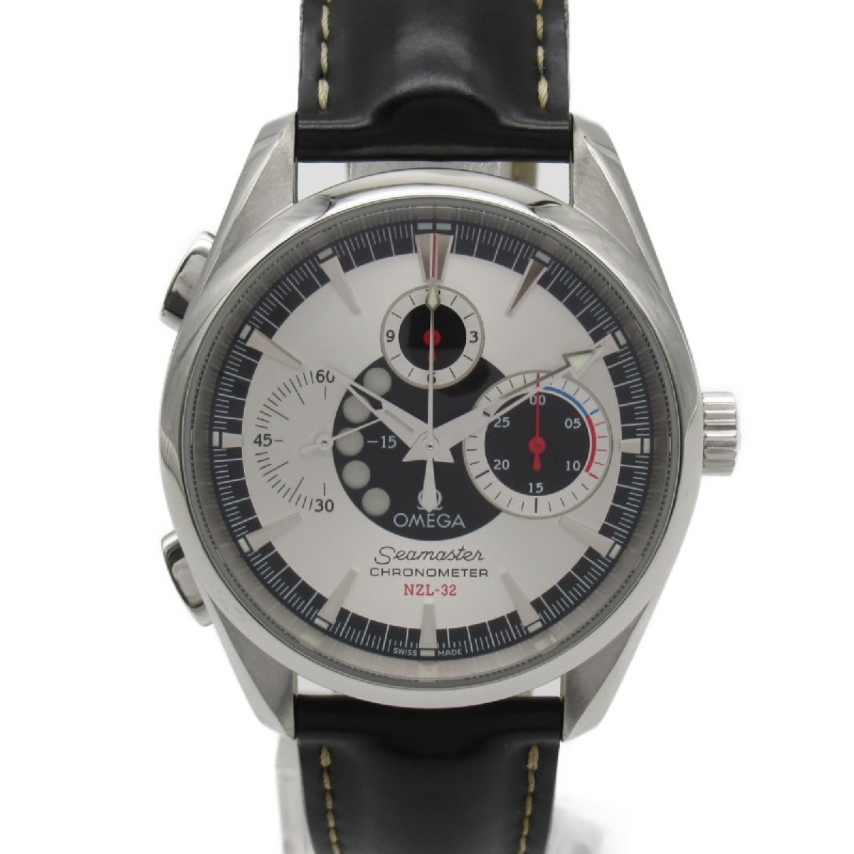 OMEGA オメガ 腕時計 シーマスター アクアテラ NZL-32 腕時計 シルバー系 ステンレススチール レザーベルト 中古 メンズ
