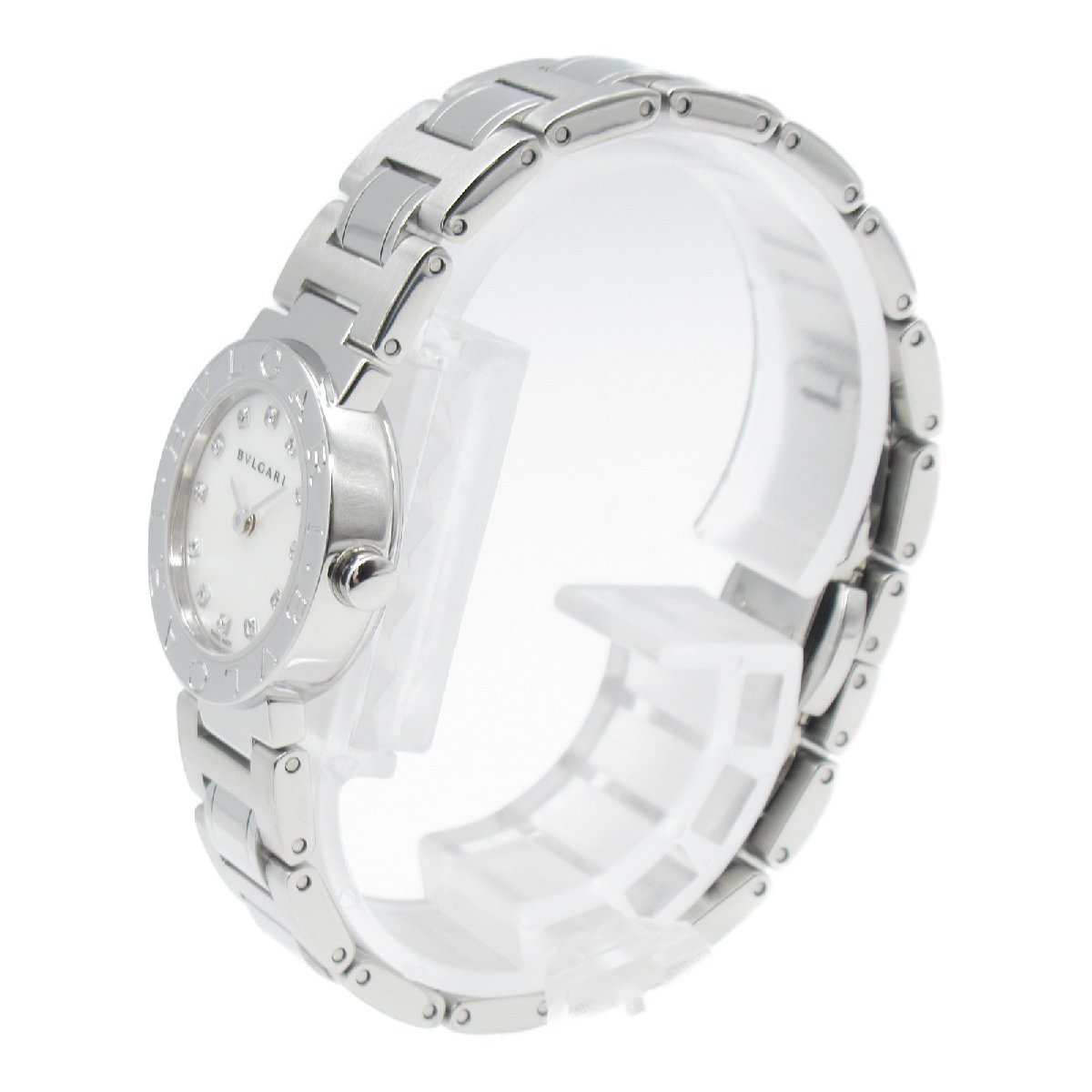BVLGARI ブルガリ 腕時計 ブルガリ ブルガリ 10Pダイヤ 腕時計 ウォッチ ホワイト系 ステンレススチール ダイヤモンド 中古 レディース_画像2