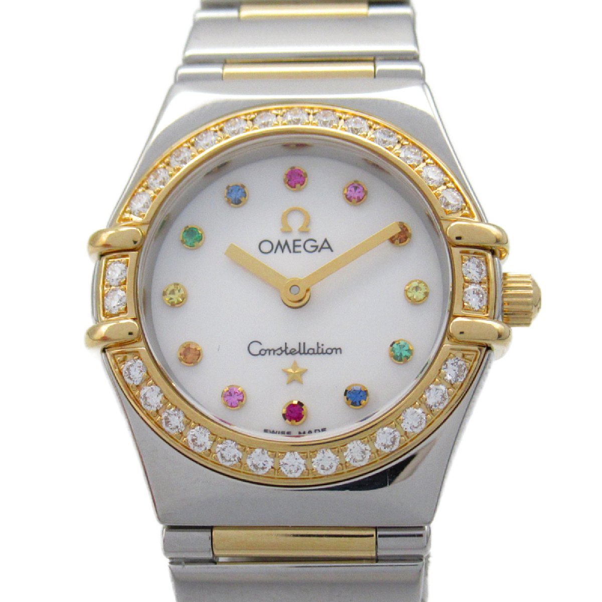 OMEGA オメガ 腕時計 コンステレーション ミニ アイリス ホワイト系 K18（イエローゴールド） ステンレススチール 中古 レディース
