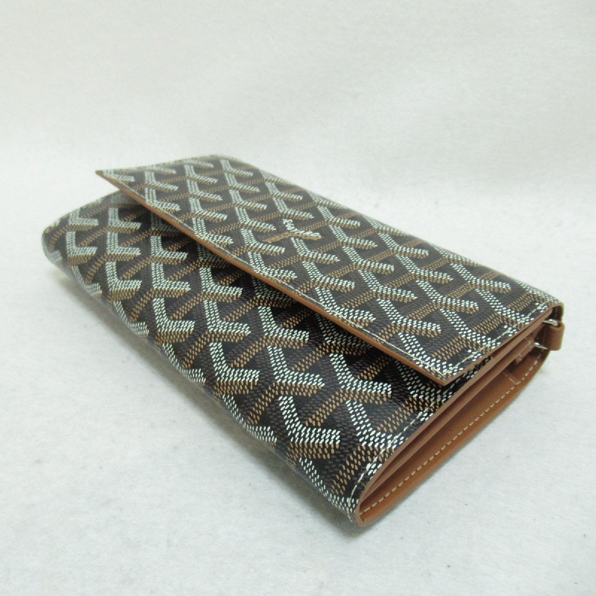 GOYARD ゴヤール ショルダーバッグ ショルダーウォレット ブラウン系 PVCコーティングキャンバス 中古 レディース_画像4