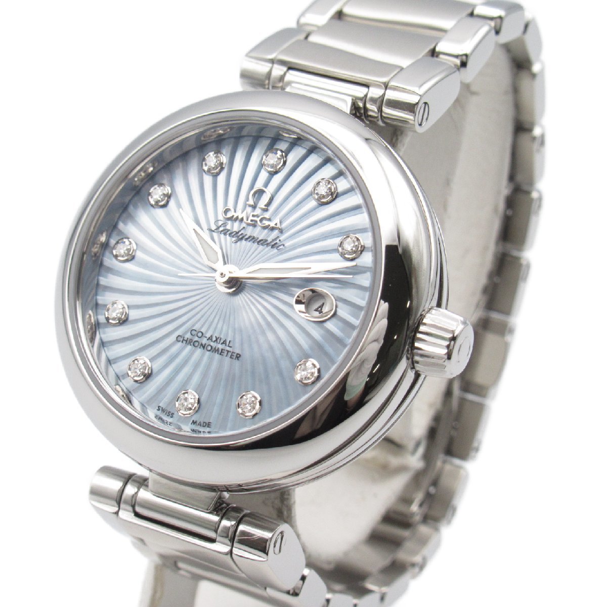 OMEGA オメガ 腕時計 デ・ビル レディマティック コーアクシャルクロノ ブルー系 ステンレススチール 中古 レディース_画像3