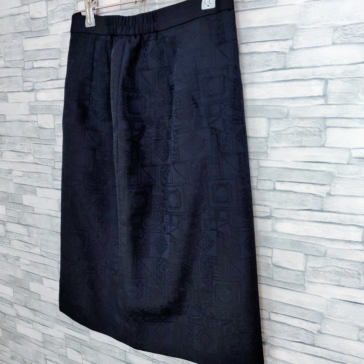 [ beautiful goods ]TOKYO SOIR Tokyo sowa-ru* shadow design knee height skirt 13 number dark navy made in Japan pcs shape Japan NAVY shadow