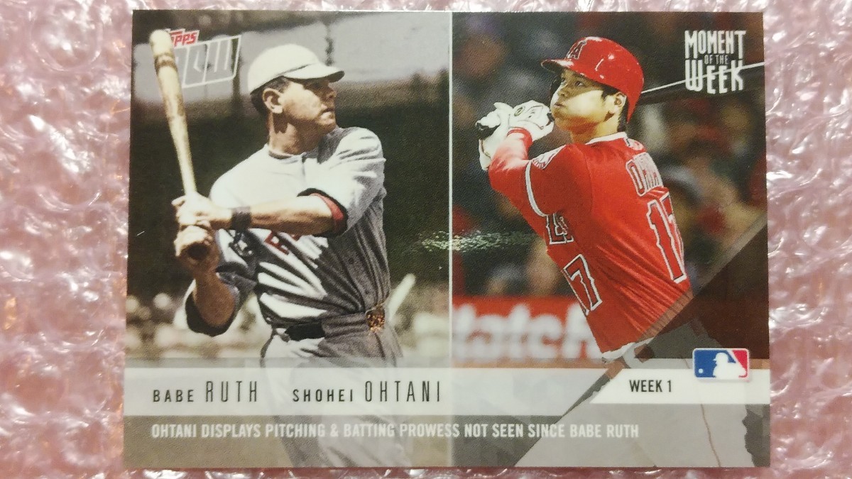 送込即決 2018 Topps Now Moment Of The Week NOW-1 Babe Ruth/Shohei Ohtani ベーブ・ルース/大谷翔平 期間限定発行カード ドジャース移籍