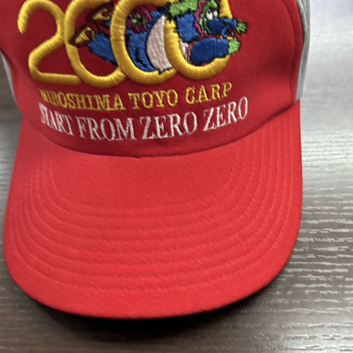 希少 レア 広島東洋カープ 2000年 キャッチ フレーズ キャップ ミズノ製 Mサイズ ミズノ START FROM ZERO ZERO_画像2