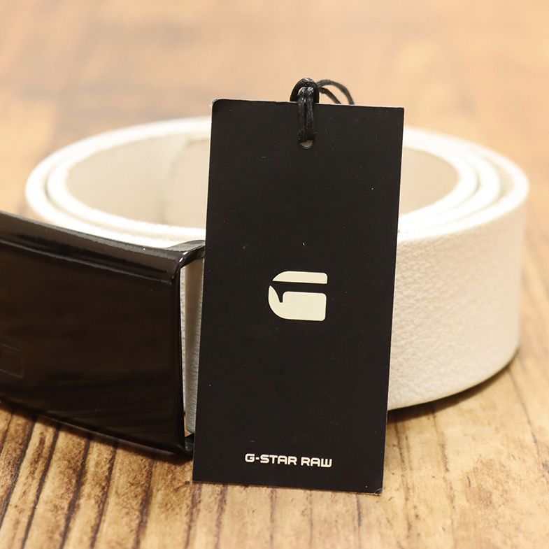 1円/G-STAR RAW/80cm/レザーベルト CART BELT D03650-3127 シンプル ベーシック 革 プレゼント カジュアル 新品/白/ホワイト/ft556/_画像5