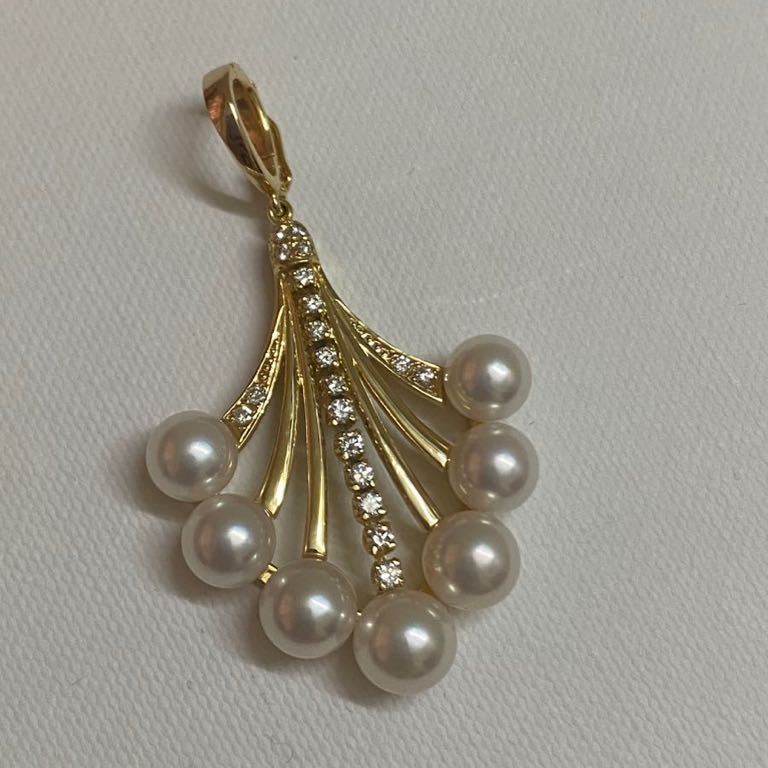 ミキモト　御木本　MIKIMOTO K18 アコヤ真珠　ミレダイヤモンド　ペンダントトップ_画像3